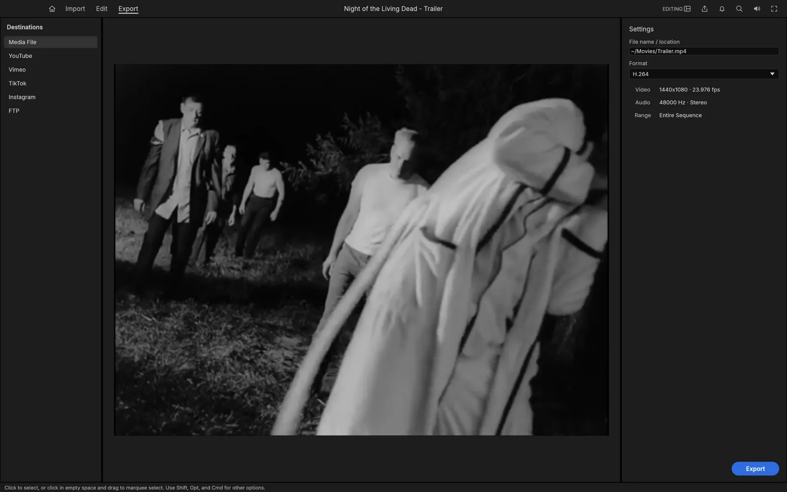 FilmCraft 导出界面